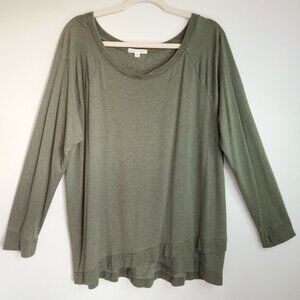 Threads 4 Thought Dark Olive Green Lenzing Modal Long Sleeve Top XXL